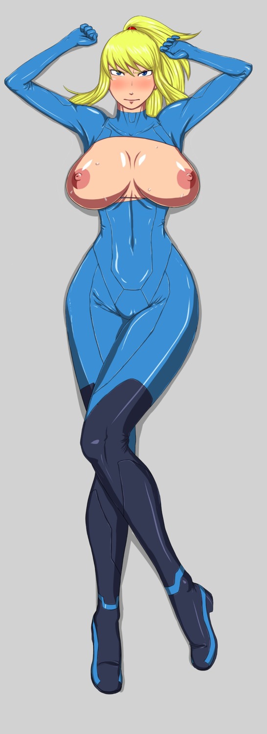 breasts exposed_breasts female female_only human metroid ml nintendo rule34 samus_aran solo tagme zero_suit zero_suit_samus