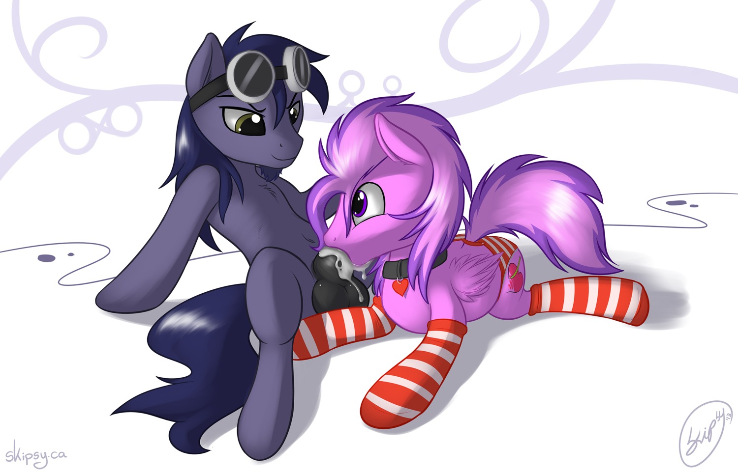balls bodily_fluids clothed clothing collar crossdressing cum cum_in_mouth cum_inside cutie_mark duo e621 equid equine erection fan_character feathered_wings feathers fellatio femboy feral feral_on_feral feral_penetrated feral_penetrating feral_penetrating_feral genital_fluids genitals hair hasbro hi_res legwear male male/male male_penetrated male_penetrating male_penetrating_male mammal my_little_pony mythological_creature mythological_equine mythology oral oral_penetration panties pegasus penetration penile penis sex skipsy stockings sweet_strokes tail underwear wings