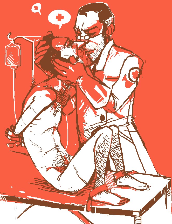 2boys 2d blood human human_male human_only male male_only medic_(team_fortress_2) prawnsy rule34 sniper_(team_fortress_2) team_fortress_2 yaoi