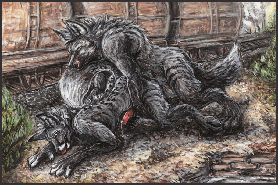 all_fours anal anal_penetration anthro anthro_on_anthro bodily_fluids canid canine covered_hopper_railcar cum digitigrade doggystyle dominant dominant_male duo e621 erection fox freight_railroad_car from_behind_position genital_fluids genitals kirsch male male/male male_penetrated male_penetrating male_penetrating_male mammal maned_wolf nude penetration penis precum quadruped railcar railroad_car railway_track sex submissive submissive_male tail tekewen tongue train vehicle wagon