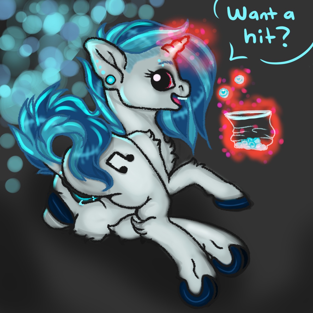 1:1 2013 anus barbell_piercing blue_hair coppahhead cutie_mark dialogue digital_media_(artwork) drugs e621 ear_piercing english_text equid equine eyebrow_barbell eyebrow_piercing facial_piercing female feral friendship_is_magic fur genital_piercing genitals hair hasbro hi_res horn labia_piercing levitation lying magic mammal my_little_pony mythological_creature mythological_equine mythology on_side piercing red_eyes shaded solo text unicorn vinyl_scratch_(mlp) vulva vulva_piercing white_body white_fur