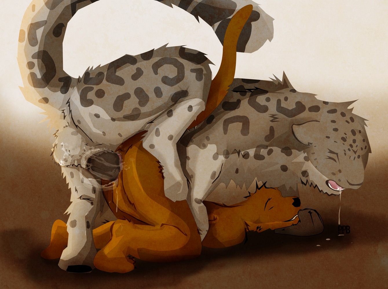 2010 all_fours animal_genitalia anthro anthro_on_feral anthro_penetrated backsack balls bestiality black_penis bodily_fluids cum doggystyle duo e621 erection felid female female_on_feral female_penetrated feral feral_penetrating feral_penetrating_anthro from_behind_position genital_fluids genitals interspecies leopard male male/female male_on_anthro male_penetrating male_penetrating_female mammal mustelid nude otter pantherine penetration penile penile_penetration penis penis_in_vagina poorpolarbear raised_tail saliva sex sheath snow_leopard tail vaginal vaginal_penetration