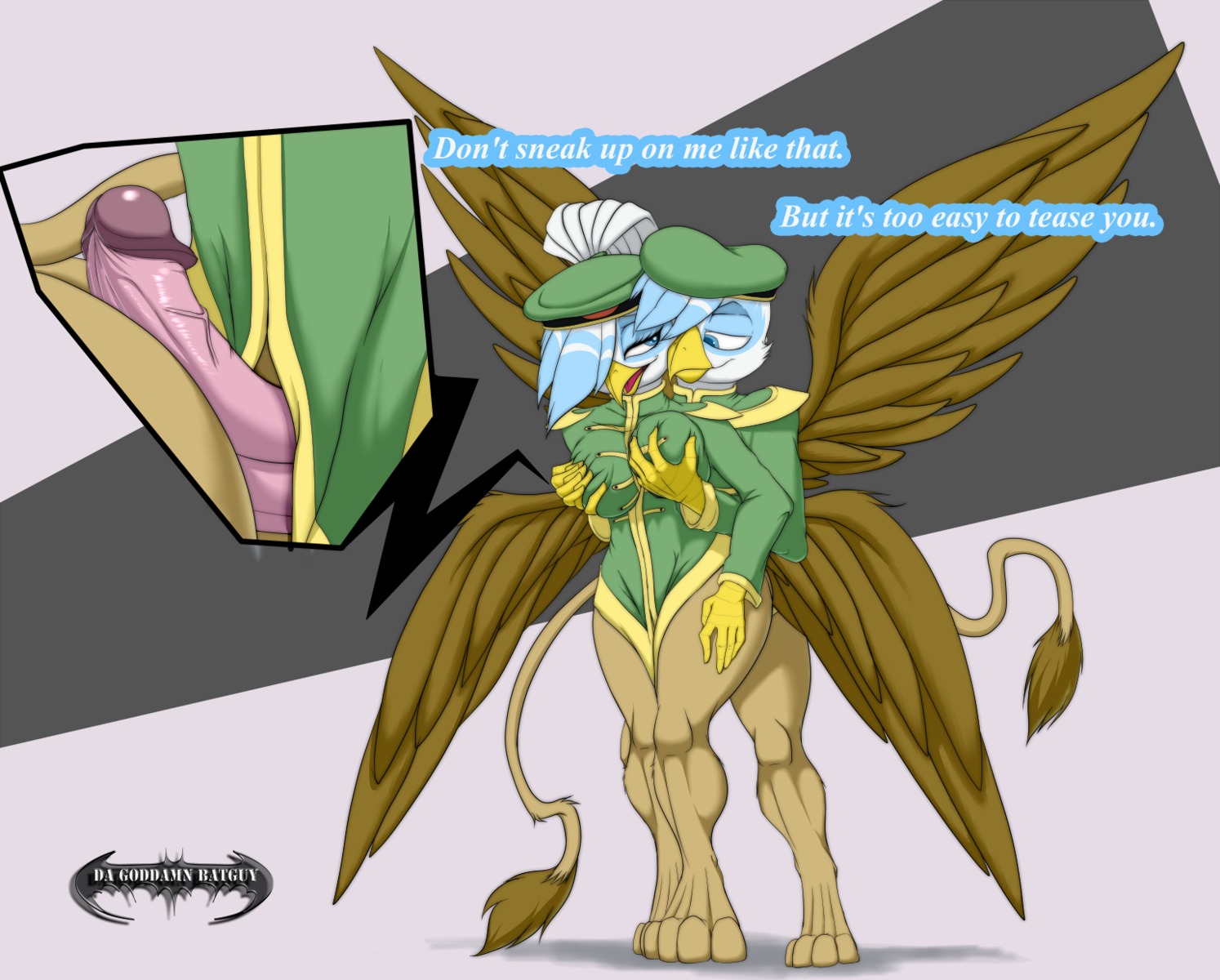 anthro anthro_on_anthro avian beak big_breasts blue_eyes breast_fondling breast_grab breast_play breasts chrono_bluewing corona_bluewing da_goddamn_batguy dialogue duo e621 english_text erection feathered_wings feathers female fondling genitals gryphon hair hand_on_breast hi_res incest_(lore) male male/female mythological_avian mythological_creature mythology non-mammal_breasts penis sex sibling_(lore) simple_background smile tail text twincest_(lore) twins_(lore) vein veiny_penis wings