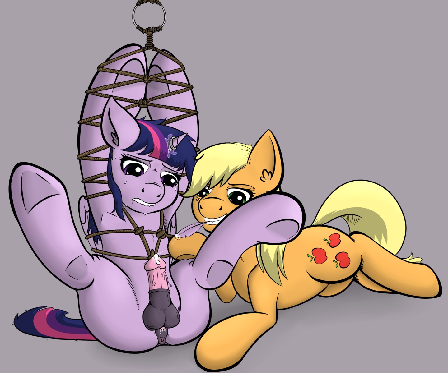 2013 6:5 applejack_(mlp) arms_tied balls bdsm blonde_hair bodily_fluids bondage bound cum cutie_mark dashaloo duo e621 earth_pony equid equine erection feathered_wings feathers female feral freckles friendship_is_magic fur genital_fluids genitals green_eyes grey_background hair hasbro herm herm_feral hi_res horn horse intersex intersex_feral loose_feather mammal mouth_hold multicolored_hair my_little_pony mythological_creature mythological_equine mythology nude orange_body orange_fur penis pony purple_body purple_eyes purple_fur purple_hair simple_background spread_legs spreading twilight_sparkle_(mlp) two_tone_hair vulva winged_unicorn wings