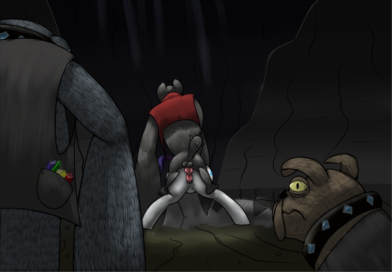 2012 anthro balls bottomless canid cave clothed clothing collar cutie_mark diamond_dog_(mlp) e621 equid equine erection female feral fido_(mlp) friendship_is_magic genitals group hasbro horn interspecies knot looking_at_viewer male male/female mammal my_little_pony mythological_creature mythological_equine mythology nude penetration penis ragingsemi rarity_(mlp) rover_(mlp) sex spot_(mlp) tail the_truth unicorn vaginal vaginal_penetration vulva