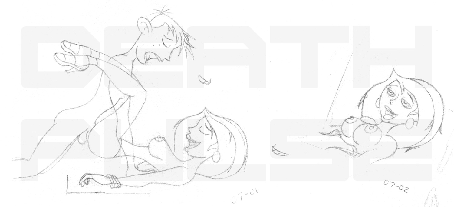 1boy 1girls deathpulse disney female human kim_possible kimberly_ann_possible male monochrome nipples ron_stoppable rule34 sketch sketch_page straight_hair tagme
