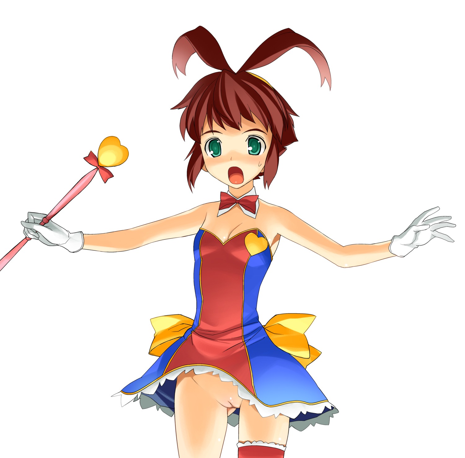 female initial-g nopan renkin_san-kyuu_magical_pokaan rule34 skirt_lift uma