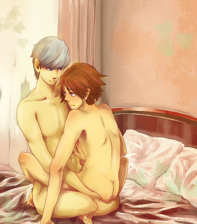 hanamura_yousuke male male_only megami_tensei persona persona_4 rule34 seta_souji tagme yaoi