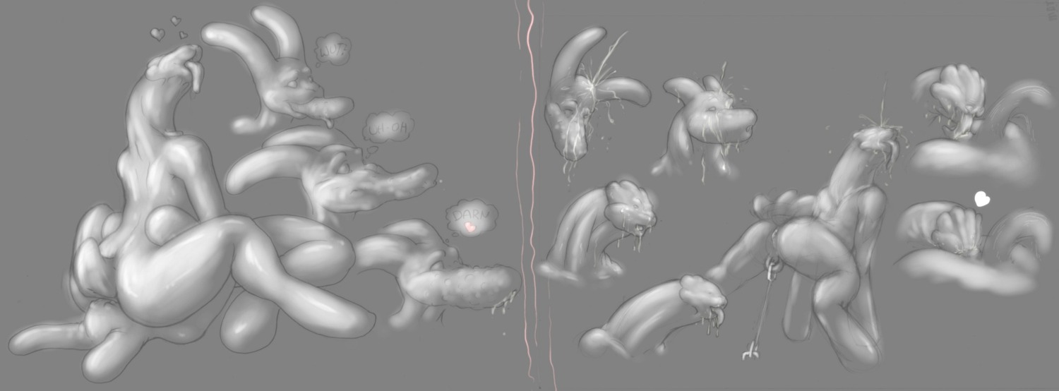anal anus bodily_fluids butt digital_media_(artwork) dildo duo e621 equid equine genital_fluids golden_shower hi_res horse lagomorph latex leporid male male/male mammal messy mot oral penetration penis_creature rabbit raised_tail rimming sex sex_toy sketch_page standing tail tongue transformation urine urine_on_face urine_stream watersports what