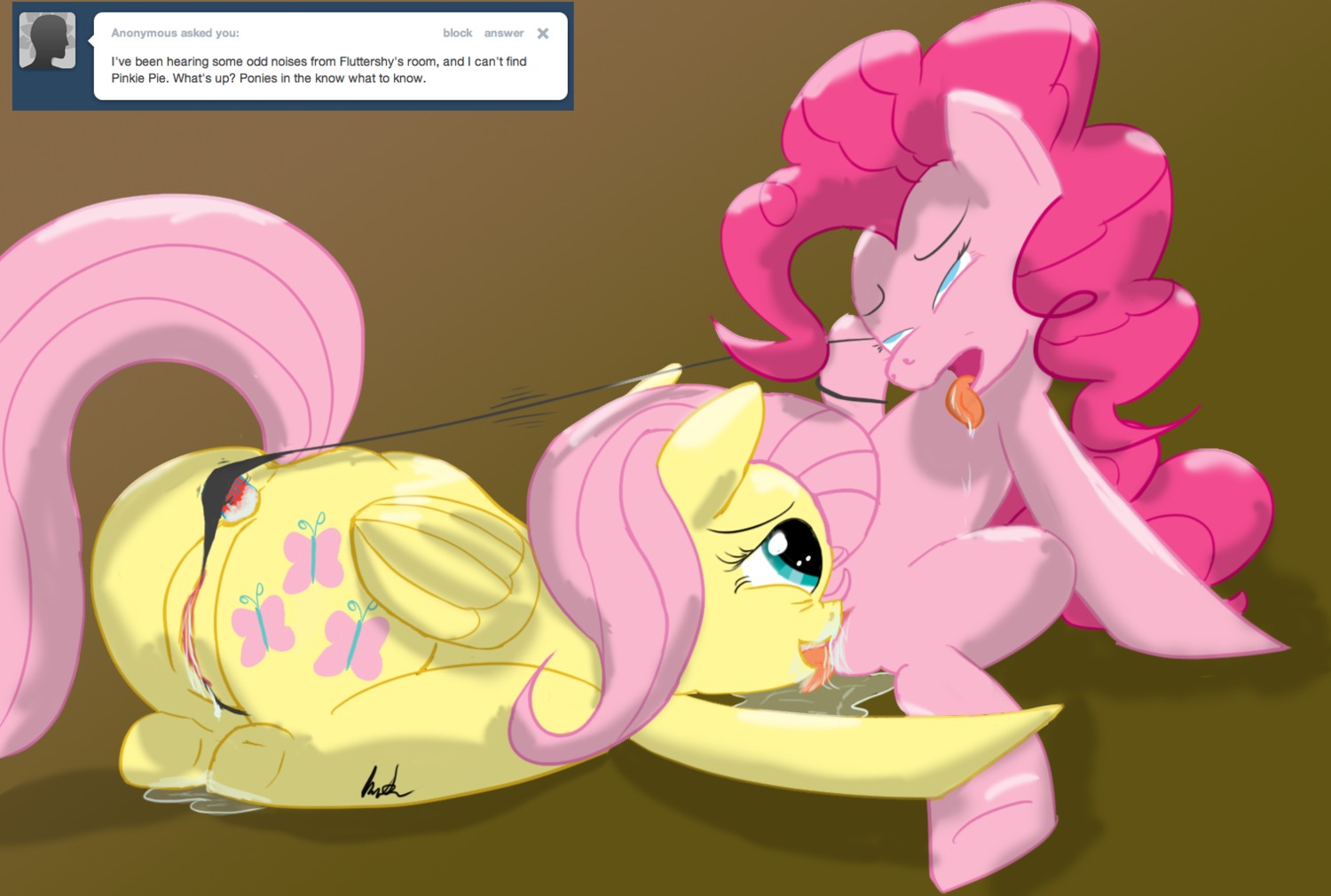 2012 anal anal_penetration blue_eyes bodily_fluids cunnilingus cutie_mark duo e621 earth_pony english_text equid equine feathered_wings feathers female female/female feral fluttershy_(mlp) friendship_is_magic fur genital_fluids genitals green_eyes hair hasbro horse kitsuneymg mammal my_little_pony mythological_creature mythological_equine mythology oral pegasus penetration pink_body pink_fur pink_hair pinkie_pie_(mlp) pony pussy_floss sex sex_toy text tumblr vaginal vaginal_fluids vibrator vulva wings yellow_body yellow_feathers yellow_fur