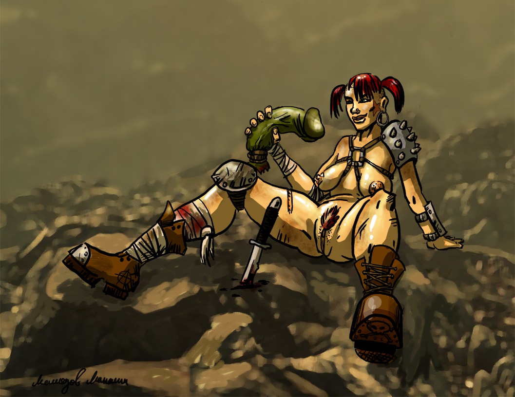 artist_signature fallout fallout_3 female gore male necrophilia no_artist penis raider_(fallout) rule34 severed_penis tagme twintails