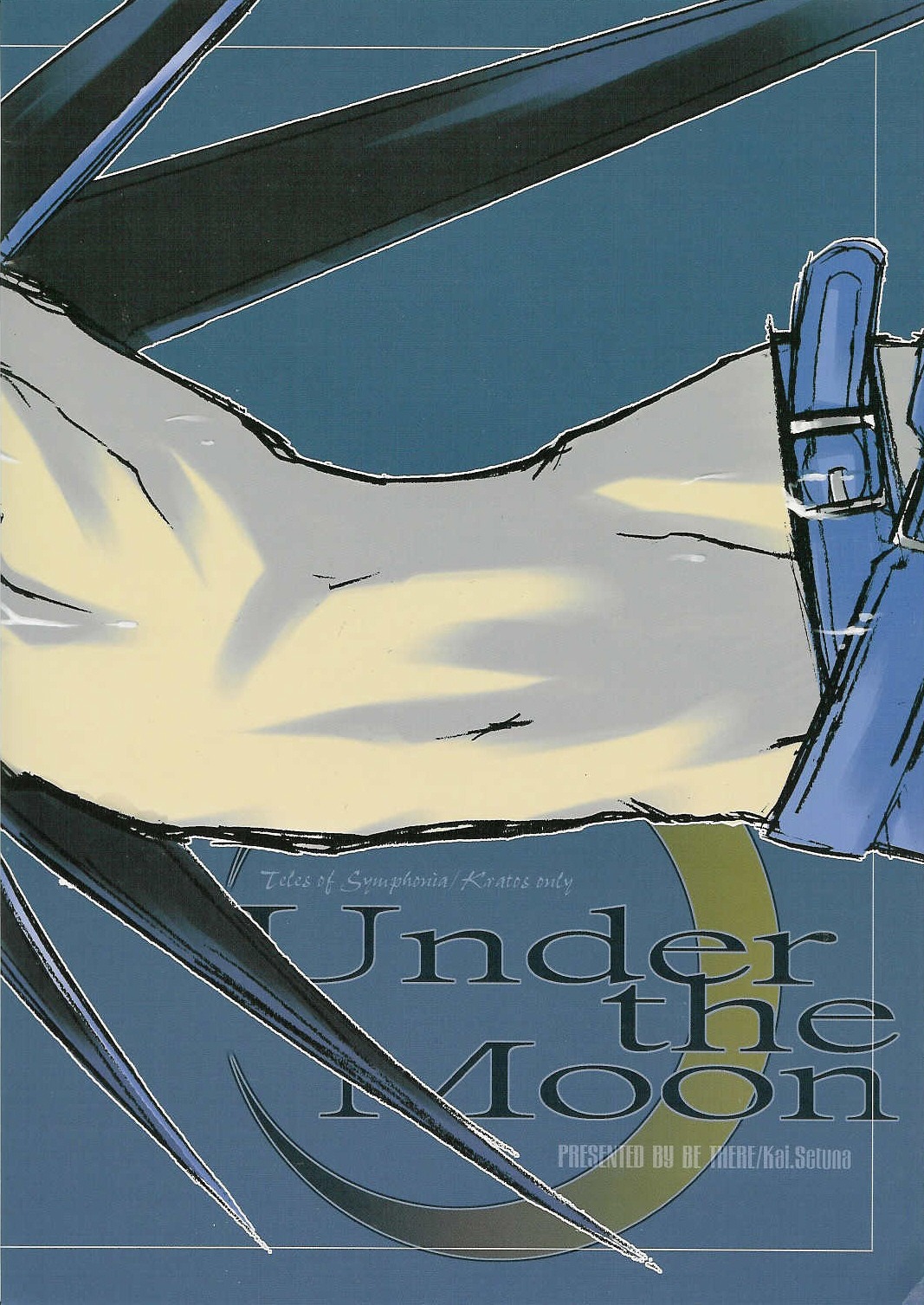 be_there comic cover kai_setsuna kratos_aurion male midriff rule34 tales_of_(series) tales_of_symphonia title_drop under_the_moon