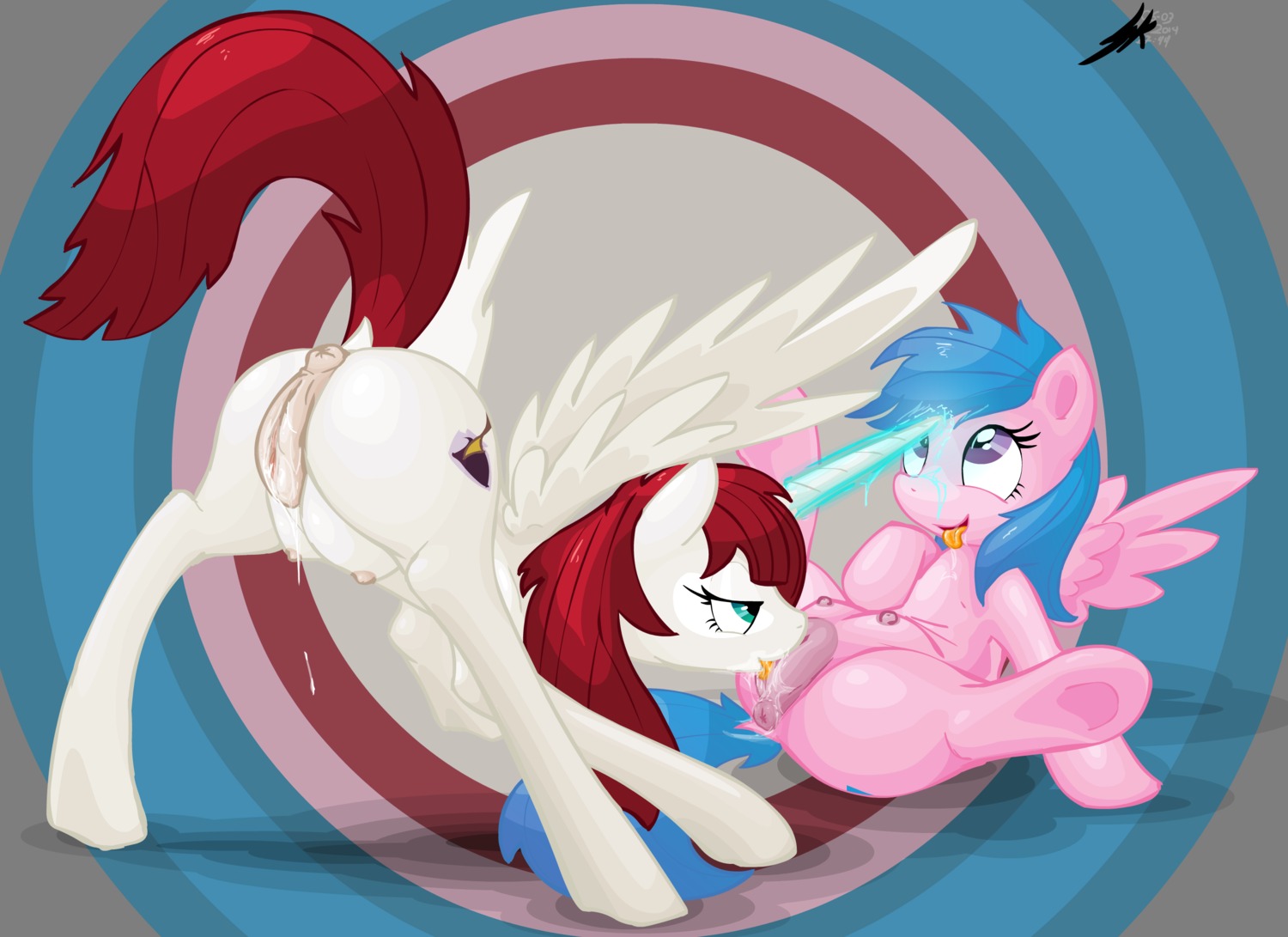 11:8 2014 anus blue_hair bodily_fluids butt cunnilingus cutie_mark duo e621 equid equine feathered_wings feathers female female/female feral firefly_(pre-g4) friendship_is_magic fur genital_fluids genitals hair hasbro hi_res horn lauren_faust_(character) mammal my_little_pony mythological_creature mythological_equine mythology oral pedrohspacewolfy pegasus pink_body pink_fur purple_eyes red_hair sex spread_legs spreading teats tongue tongue_out vaginal vaginal_fluids vulva white_body white_fur winged_unicorn wings