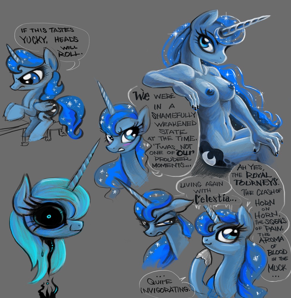 alicorn anthro equine female feral friendship_is_magic kabukihomewood my_little_pony mythological_creature mythological_equine mythology princess_luna_(mlp) rule34 smooth_skin tagme