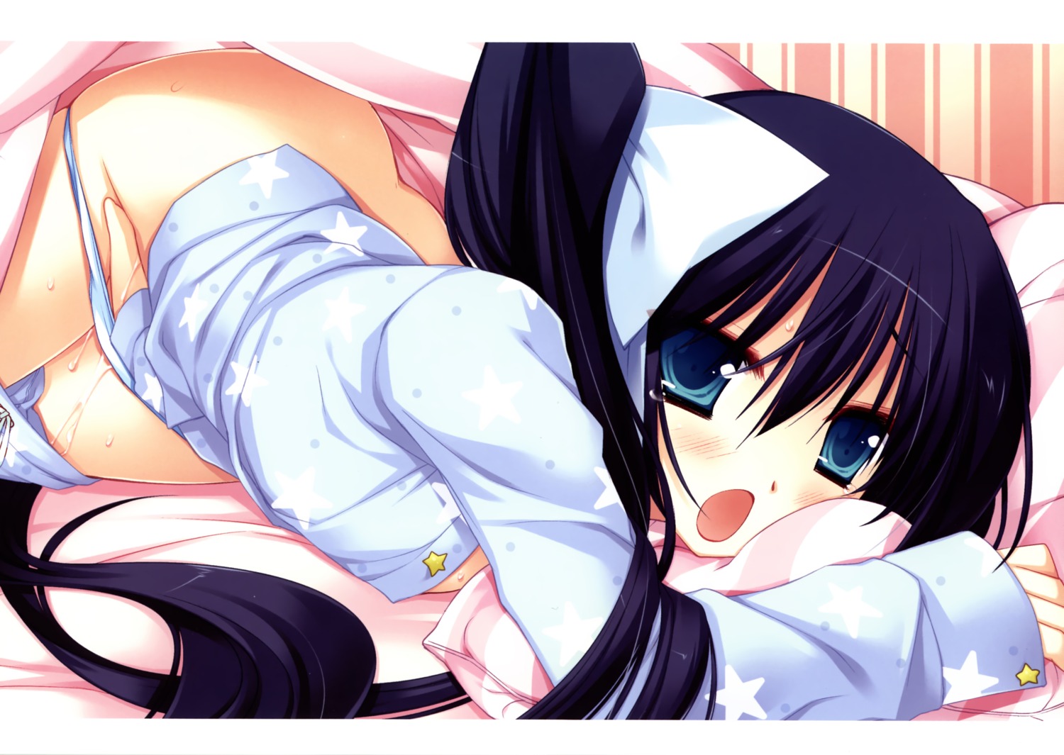 color female hachimitsu_otome_blossom_days masturbation miyasu_risa nanase_yuki pajama panty_pull pussy pussy_juice rule34