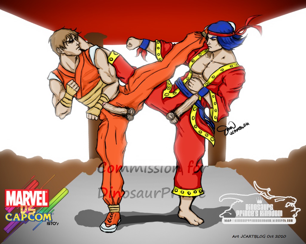 2010 2boys asian asian_male balls big_penis blue_hair brown_hair capcom crossover dicks_out dinosaur_prince erect_penis erection exposed_penis fight_boner final_fight gay guy_(final_fight) headband human human_only jcart large_penis long_penis male male/male male_only male_with_male marvel marvel_comics marvel_vs._capcom multiple_boys multiple_males muscles muscular partially_clothed penis penis_out pubic_hair rule34 shang-chi straight_hair street_fighter tagme testicles uncensored yaoi