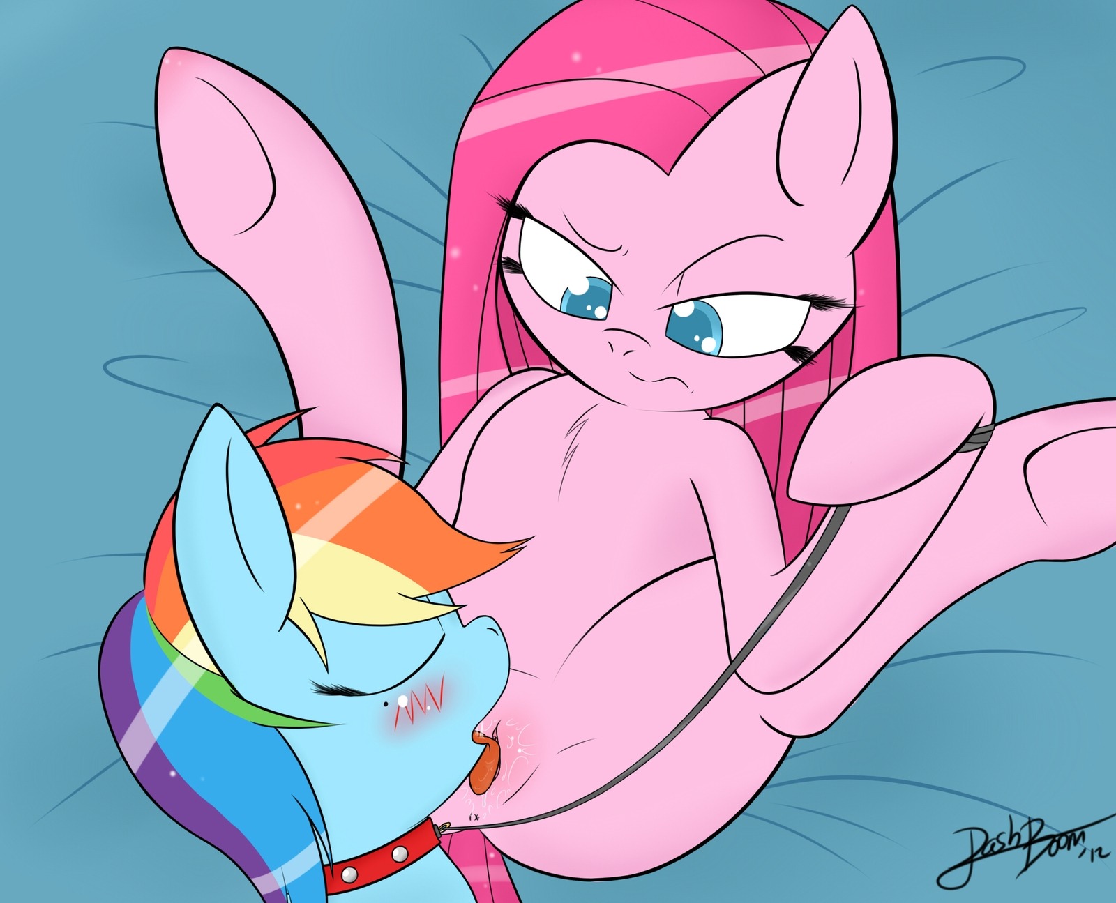 2012 anus closed_eyes collar cunnilingus cutie_mark dashboom domination earth_pony equine female feral friendship_is_magic hair hasbro horse long_hair my_little_pony oral oral_sex pinkamena_(mlp) pinkie_pie_(mlp) pony pussy rainbow_dash_(mlp) rule34 sex spread_legs spreading straight_hair submissive tongue vaginal_penetration yuri