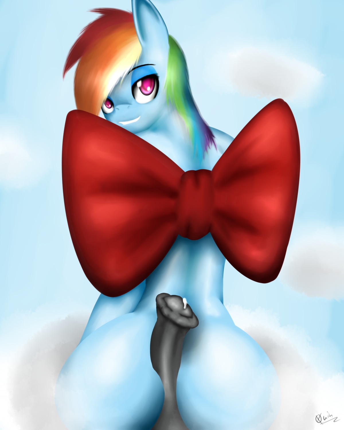 2014 4:5 absurd_res animal_genitalia animal_penis anthro anthrofied blue_body blue_fur bodily_fluids butt cloud conditional_dnp cum digital_media_(artwork) duo e621 equid equine equine_genitalia equine_penis erection faceless_character faceless_male female female_focus friendship_is_magic fur genital_fluids genitals hair half-closed_eyes hasbro hi_res horse hot_dogging long_hair looking_at_viewer looking_back male male/female mammal multicolored_hair my_little_pony narrowed_eyes nude outside penis pink_eyes pony precum presenting purple_eyes quin-nsfw rainbow_dash_(mlp) rainbow_hair rear_view ribbons seductive sex sky smile solo_focus