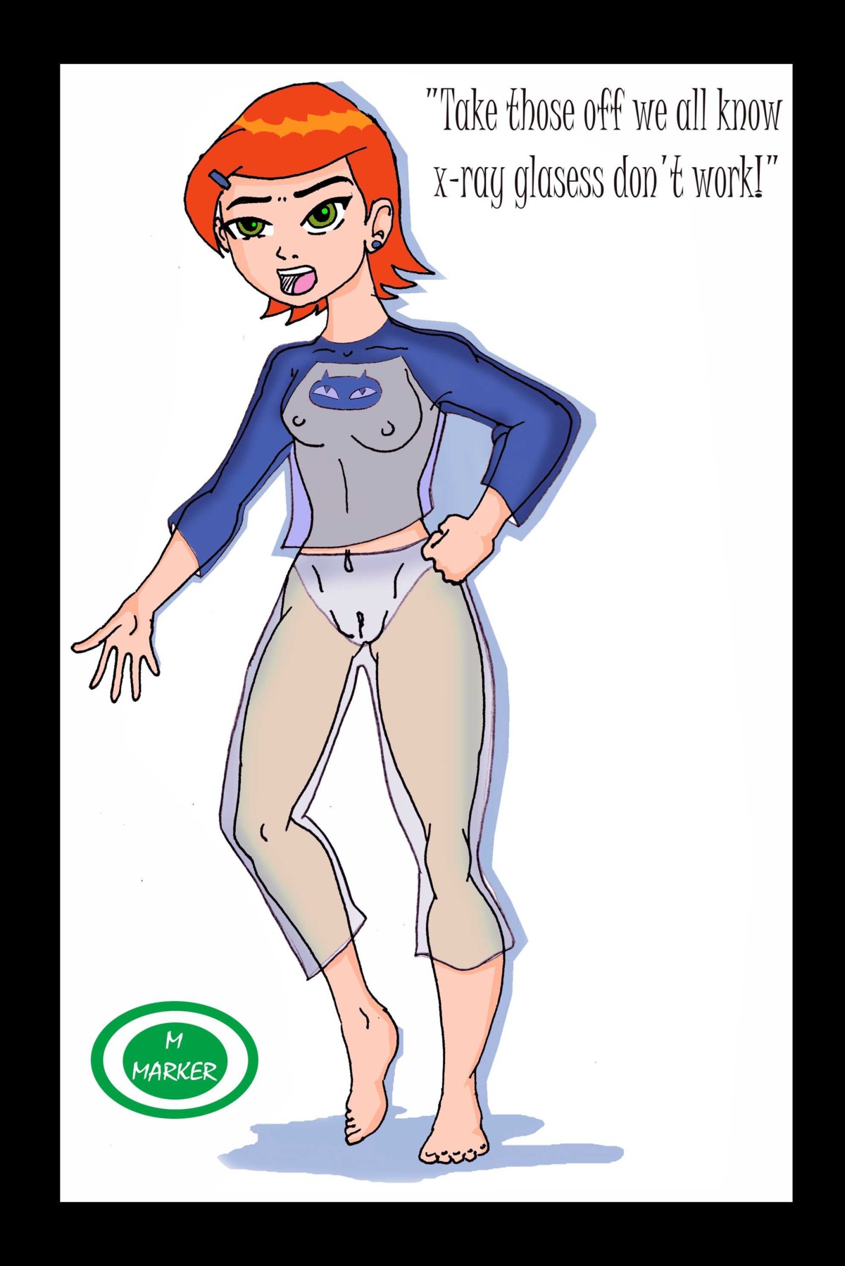 ben_10 clothing female female_only flat_chest gwen_tennyson gwen_tennyson_(classic) human m_marker panties rule34 solo straight_hair tagme