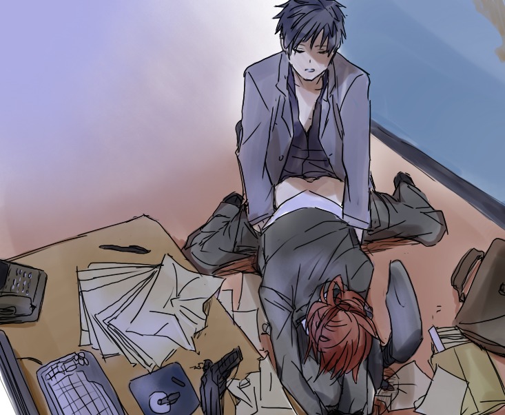 clothes color ethan_(pokemon) human indoors male male_only multiple_males pokemon rule34 sex silver_(pokemon) tagme yaoi