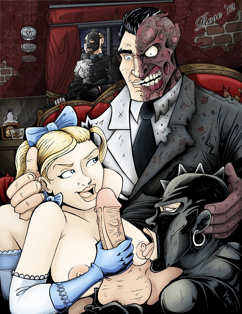 1boy 2girls batman_(series) big_breasts blue_gloves breasts dc dc_comics exposed_penis female gloved_handjob gloves hand_on_penis handjob handjob_with_gloves harvey_dent holding_penis human licking_breast male nipples penis rosenrot rule34 spice_(dc) straight sugar_(dc) tagme touching_penis two-face