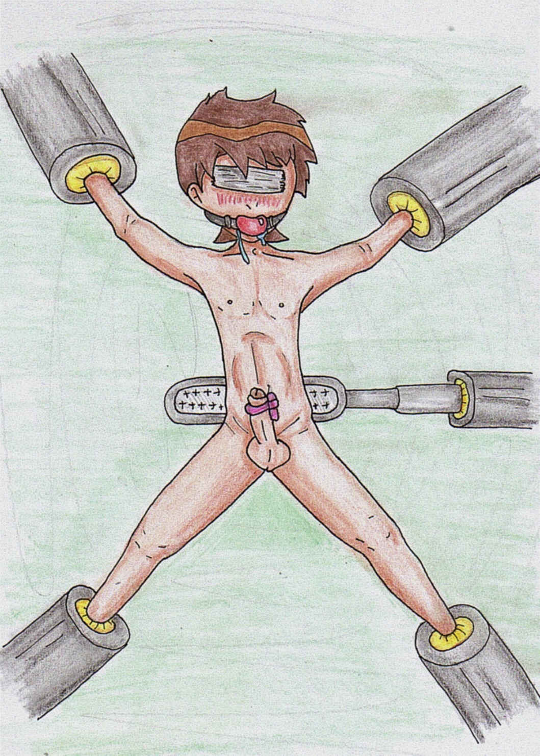 armpit armpits ball_gag balls ben_10 ben_10_(classic) ben_tennyson ben_tennyson_(classic) blindfold bondage bound_ankles bound_penis bound_wrists captured gag gagged machine male male_only malesub nude penis penis_vibrator rape rule34 tagme testicles