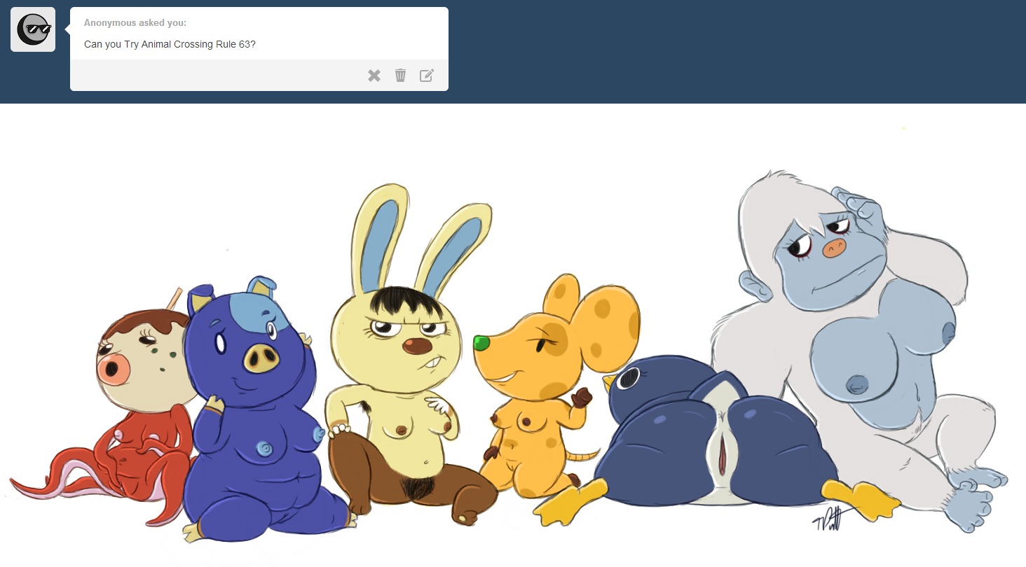 animal_crossing anthro anus ape aquatic armpit_hair avian bird blue_nipples body_hair breasts brown_nipples butt cephalopod chadder_(animal_crossing) cheese coleoid crossgender dairy_products domestic_pig e621 female food food_creature gaston_(animal_crossing) genitals gorilla group hans_(animal_crossing) haplorhine house_mouse hugh_(animal_crossing) lagomorph leporid mammal mollusk mouse murid murine nintendo nipples non-mammal_breasts non-mammal_nipples octopodiform overweight penguin pink_nipples presenting presenting_hindquarters primate pubes rabbit roald_(animal_crossing) rodent short shortstack siphon_(anatomy) suid suine sus_(pig) take_your_pick takoyaki timoteihiv vulva zucker_(animal_crossing)