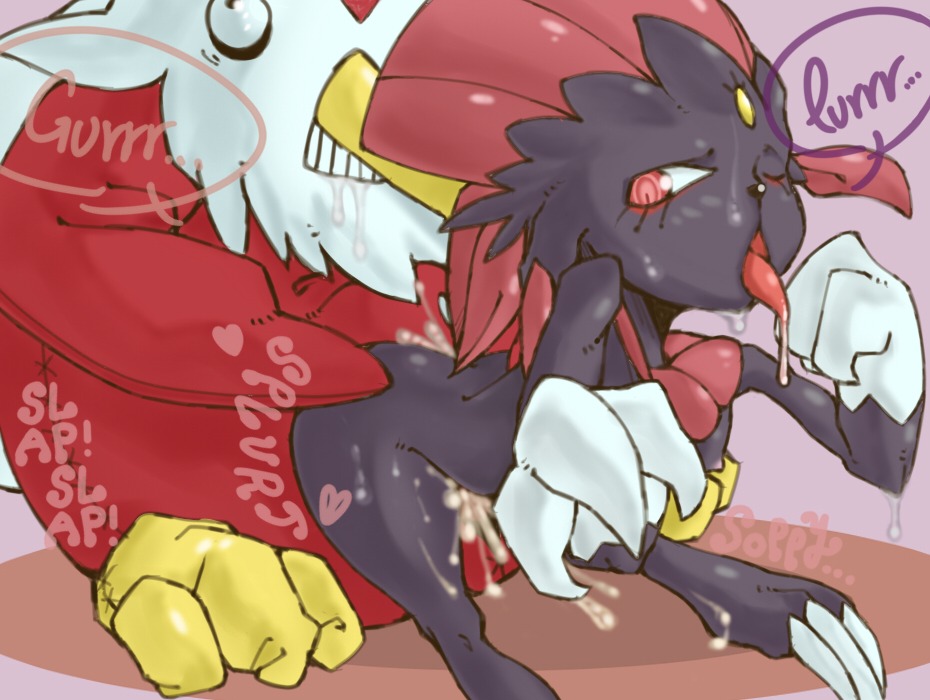 anthro bodily_fluids breasts cum cum_in_vagina cum_inside delibird dominant dripping drooling duo e621 eyelashes female generation_2_pokemon generation_4_pokemon genital_fluids heart_symbol interspecies jingaidaisuki larger_dom larger_male male male/female nintendo nipples one_eye_closed pokemon pokemon_(species) red_eyes saliva sex size_difference smaller_female tongue tongue_out weavile wide_hips