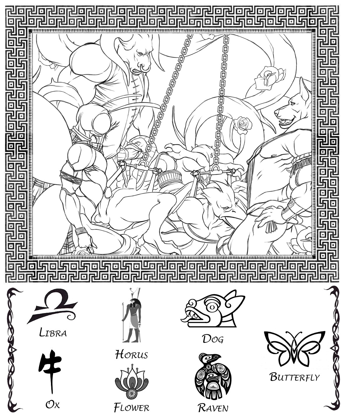 anal anal_penetration animal_genitalia animal_penis anthro arthropod astrological_symbol avian aztec beak bird bovid bovine butterfly canid canine canis celtic chinese chinese_zodiac cjk_character corvid corvus_(genus) deity domestic_dog e621 egyptian egyptian_mythology equine_genitalia equine_penis erection flower gangbang genitals greek group group_sex hi_res horus humanoid_genitalia humanoid_penis insect interspecies lepidopteran libra_(symbol) male male/male mammal mayan middle_eastern_mythology monochrome mythology native_american nexus oral oral_penetration oscine passerine penetration penis plant raven sex symbol tentacles western_zodiac western_zodiac_symbol year_of_the_ox