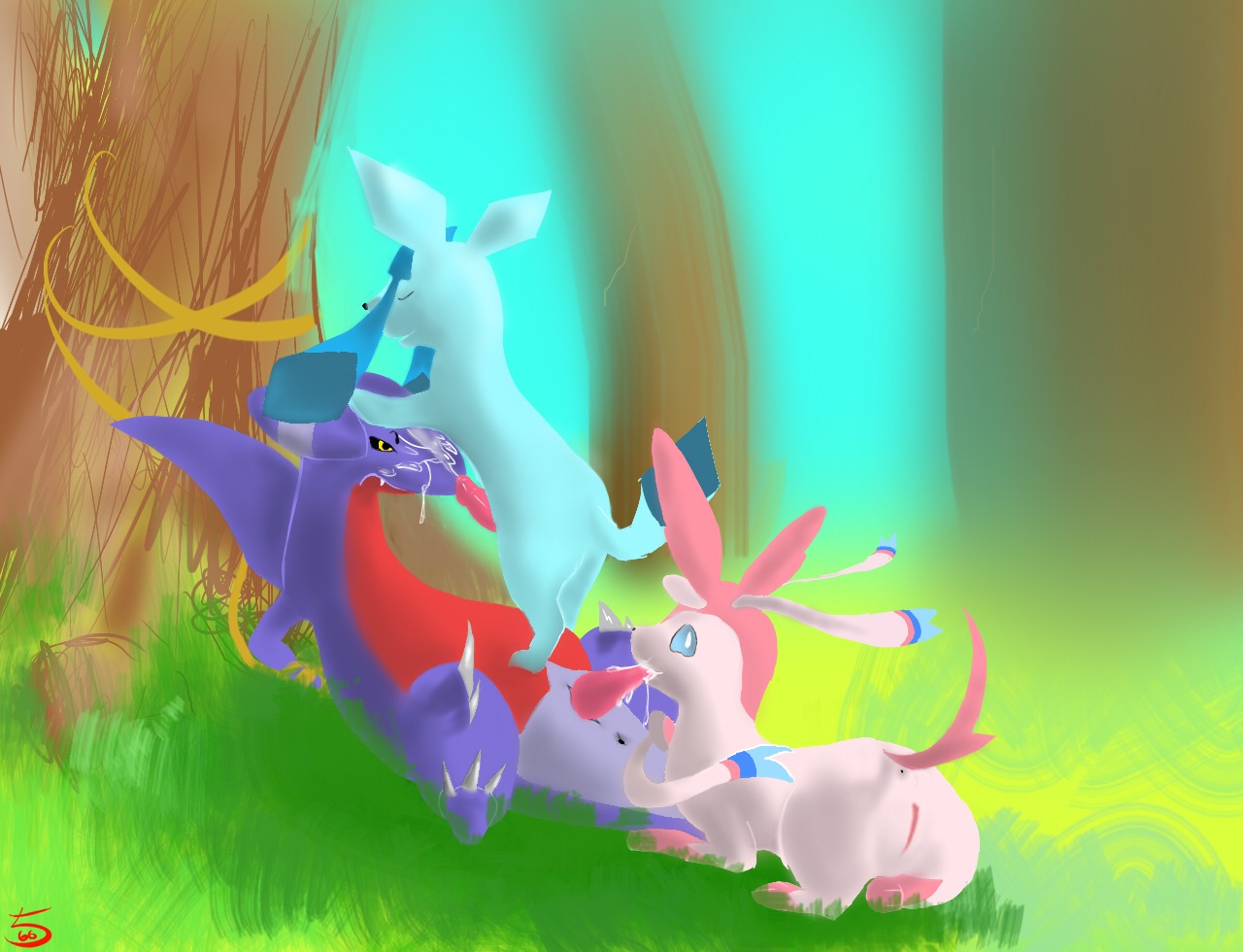 anus bdsm bisexual bodily_fluids bondage bound conditional_dnp cum cum_drip cum_in_mouth cum_inside cum_on_face cumshot dripping e621 eeveelution ejaculation erection fellatio female feral gabite generation_4_pokemon generation_6_pokemon genital_fluids genitals glaceon group interspecies klaide male male/female male/male male_penetrated male_penetrating male_penetrating_male nintendo oral oral_penetration orgasm penetration penile penis pokemon pokemon_(species) sex simple_background sylveon vulva