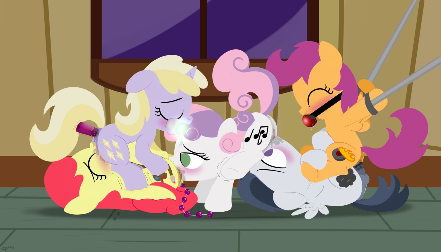 2013 7:4 absurd_res anal anal_beads anal_penetration anus apple_bloom_(mlp) ass_up ball_gag bisexual blush cowgirl_position cunnilingus cutie_mark cutie_mark_crusaders_(mlp) dildo dinky_hooves_(mlp) dtcx97 e621 earth_pony equid equine erection eyes_closed facesitting feathered_wings feathers female female/female feral friendship_is_magic from_front_position fur gag gagged genitals green_eyes grey_body grey_feathers grey_fur group group_sex hair hasbro hi_res horn horn_fetish horn_play horn_sex hornjob horse inside lying male male/female mammal multicolored_hair my_little_pony mythological_creature mythological_equine mythology nude on_back on_bottom on_top oral orange_body orange_feathers orange_fur pegasus penetration penis pony purple_eyes purple_hair quadruped red_hair rumble_(mlp) scootaloo_(mlp) sex sex_toy sitting sitting_on_another straddling sucking sweetie_belle_(mlp) tail two_tone_hair unicorn vaginal vibrator vulva white_body white_fur wings yellow_body yellow_fur young young_feral young_on_young