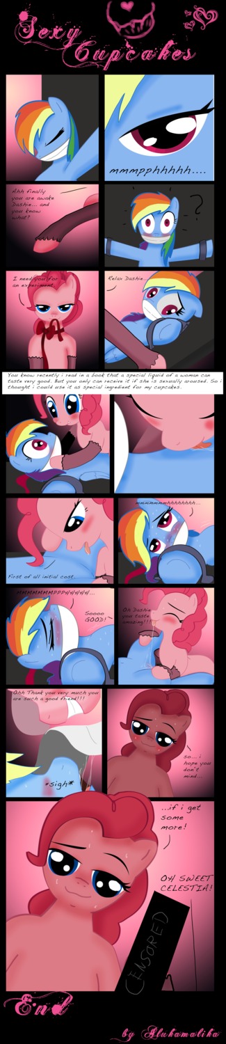 absurd_res alukamalika bdsm bedroom_eyes blue_body blue_eyes blue_feathers blue_fur blush bodily_fluids bondage bound bow_(feature) bow_tie censored cloth_gag collar comic cunnilingus dominant dominant_female duo e621 earth_pony english_text equid equine eye_contact feathered_wings feathers female female/female feral friendship_is_magic fur gag gagged genital_fluids hair half-closed_eyes hasbro hi_res horse leash licking long_image looking_at_another lying mammal meme multicolored_hair my_little_pony mythological_creature mythological_equine mythology narrowed_eyes on_back oral pegasus pink_body pink_fur pink_hair pinkamena_(mlp) pinkie_pie_(mlp) pony purple_eyes rainbow_dash_(mlp) rainbow_hair ribbons saliva seductive sex smile submissive submissive_female sweat tall_image text tongue tongue_out vaginal vaginal_fluids what_a_twist wings