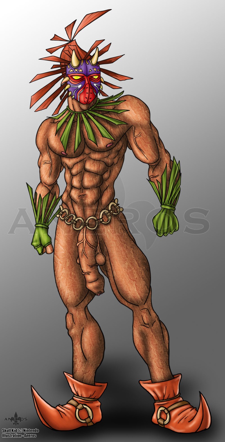 aneros_(artist) balls foreskin large_penis majora's_mask majora's_mask_(object) male male_only penis rule34 skull_kid solo the_legend_of_zelda uncircumcised uncut unretracted_foreskin
