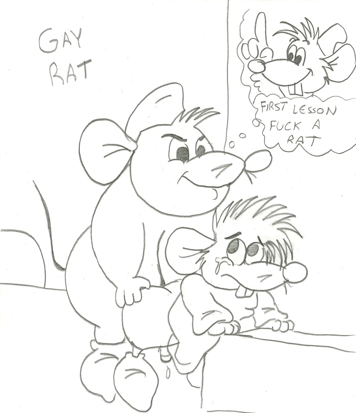 2boys cinderella_(1950_film) disney gay gay_rat gus_(cinderella) jaq_(cinderella) male male_only monochrome penis rule34 yaoi
