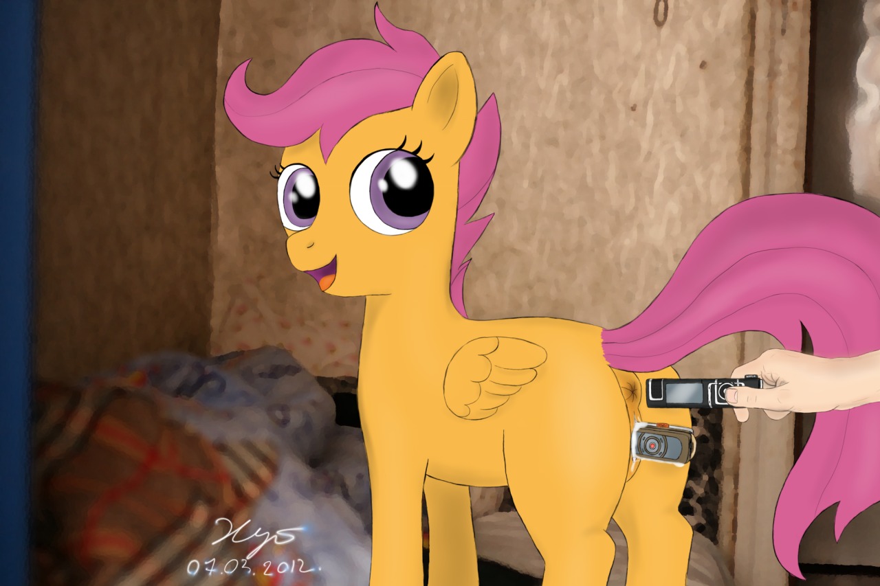 female friendship_is_magic my_little_pony purple_hair rule34 scootaloo_(mlp) smooth_skin tagme xyi