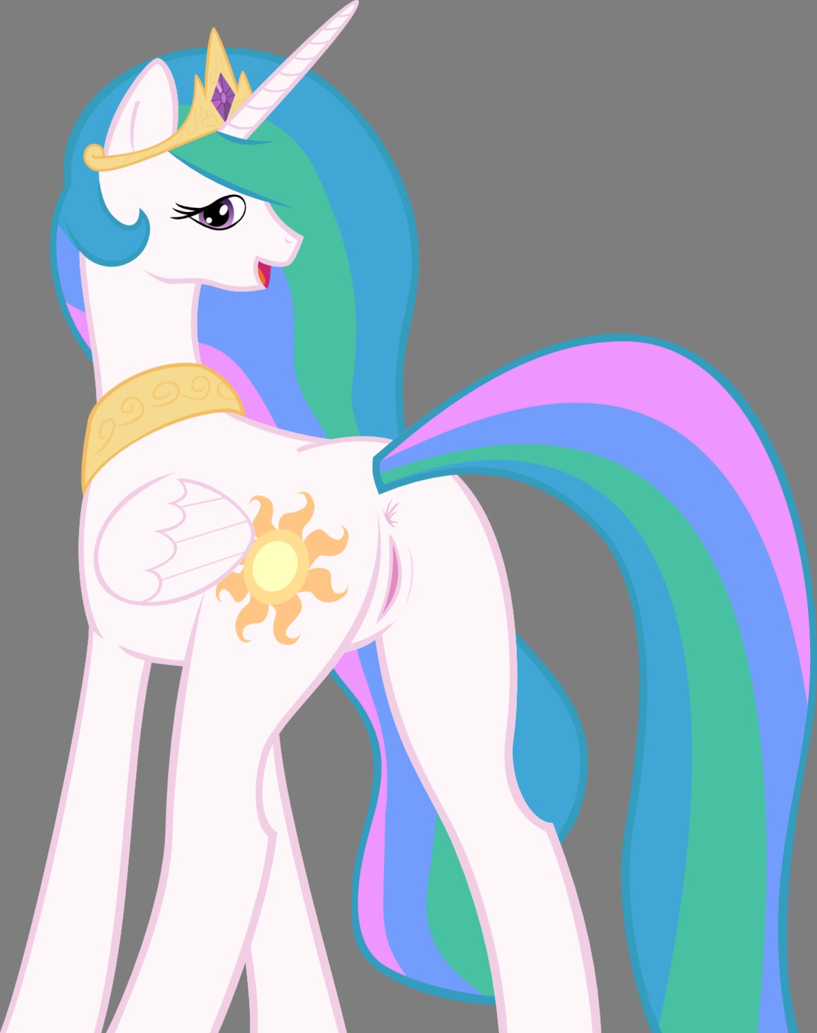 alicorn blue_hair equine female feral friendship_is_magic hasbro horse my_little_pony pony princess_celestia_(mlp) rule34 tagme