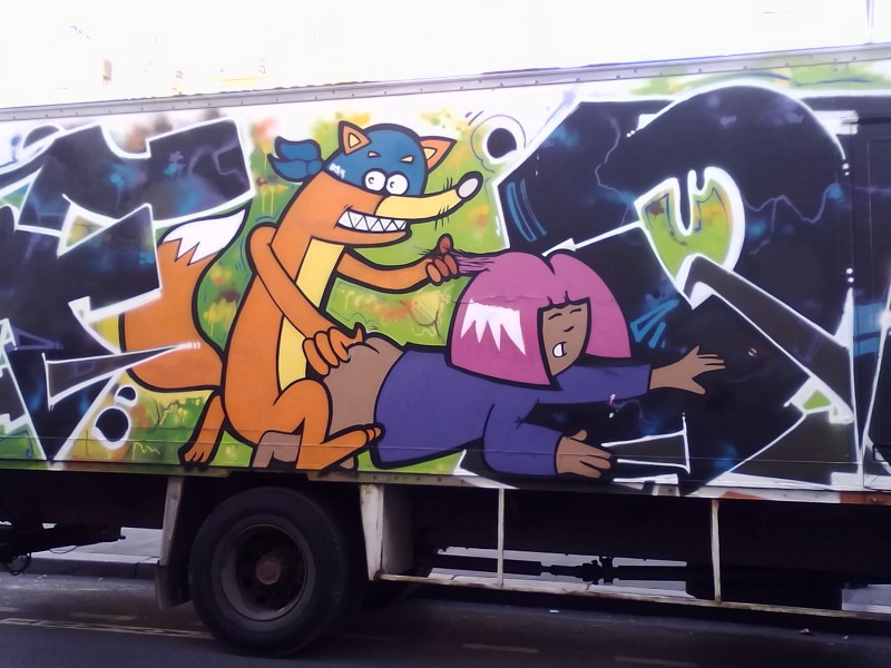 4:3 anal anal_fingering anthro butt canid canine dora_the_explorer duo e621 female female_on_anthro female_raped fingering forced fox graffiti grandfathered_content human human_on_anthro interspecies male male/female male_on_human male_rape male_raping_female mammal photography_(artwork) rape real red_fox sex swiper_(dora_the_explorer) truck true_fox unknown_artist vandalism vehicle