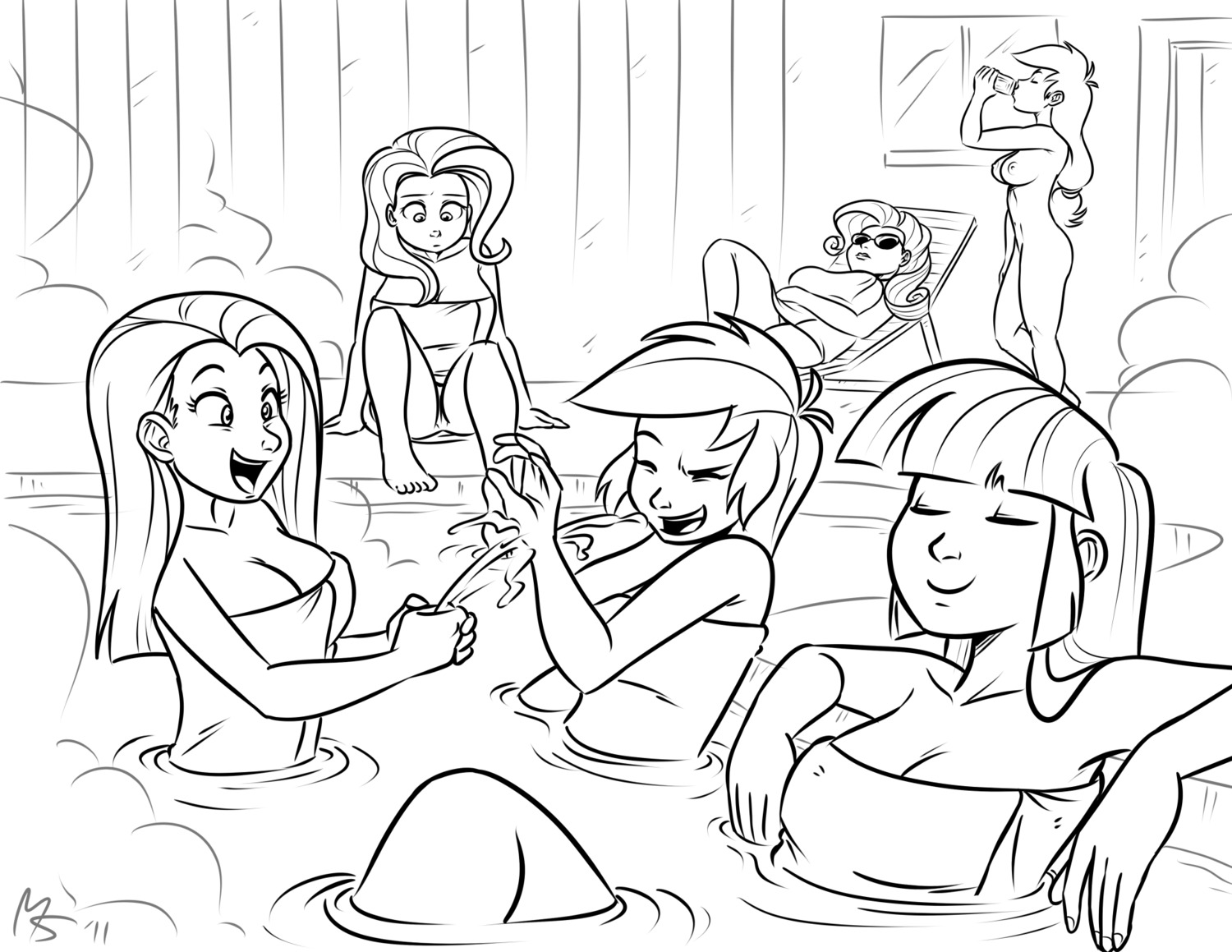 2011 6girls applejack_(eg) applejack_(mlp) equestria_girls female female_only fluttershy_(eg) fluttershy_(mlp) friendship_is_magic human humanized mane_six_(mlp) megasweet multiple_females my_little_pony onsen pinkamena_(mlp) pinkie_pie_(eg) pinkie_pie_(mlp) rainbow_dash_(mlp) rarity_(eg) rarity_(mlp) rule34 smooth_skin spike_(eg) towel twilight_sparkle_(eg) twilight_sparkle_(mlp)