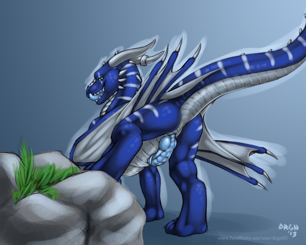 2013 5:4 anus belly big_penis blue_background blue_body blue_eyes blue_penis blue_scales blue_tongue butt dragon drgn8d e621 erection european_mythology feral genitals horn knot looking_at_viewer looking_back male markings membrane_(anatomy) membranous_wings multicolored_body multicolored_scales mythological_creature mythological_scalie mythology nude penis presenting presenting_hindquarters raised_tail raventhan rock scales scalie simple_background solo spread_legs spreading striped_body striped_scales stripes tail tongue tongue_out two_tone_body two_tone_scales western_dragon white_belly white_body white_horn white_scales white_stripes wings