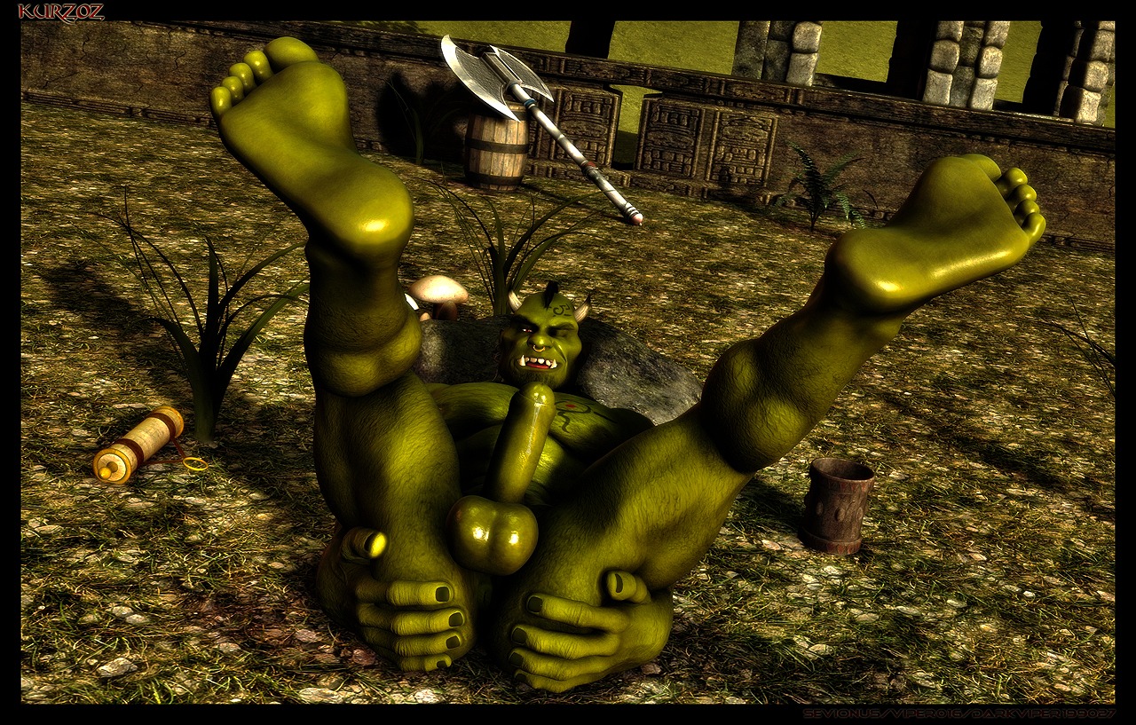 3d ass gay hairy kurzoz looking_at_viewer male male_only orc orc_male penis rule34 solo solo_male spread_legs spreading yaoi