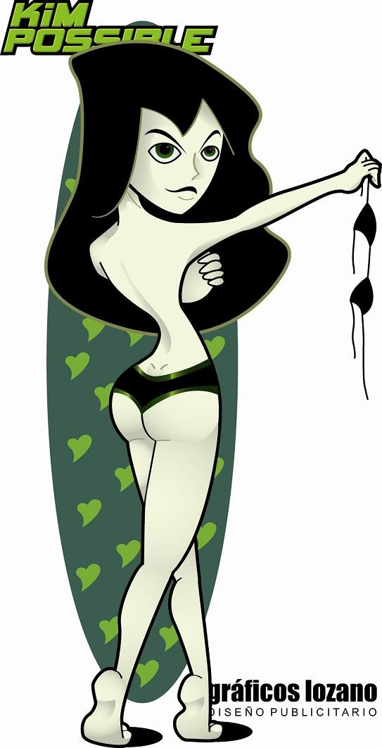 1girls ass bikini breasts covering_breasts disney female female_only graficos_lozano human kim_possible large_breasts pointy_chin rule34 shego solo straight_hair tagme thong topless
