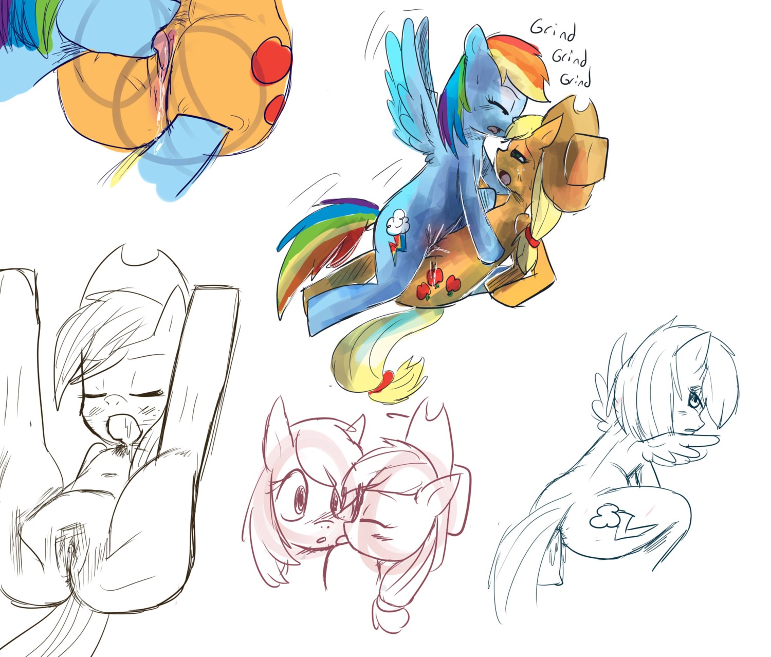 applejack_(mlp) blue_fur earth_pony equine female feral friendship_is_magic fur horse my_little_pony orange_fur pegasus pony rainbow_dash_(mlp) rule34 smooth_skin sonicxklonoa