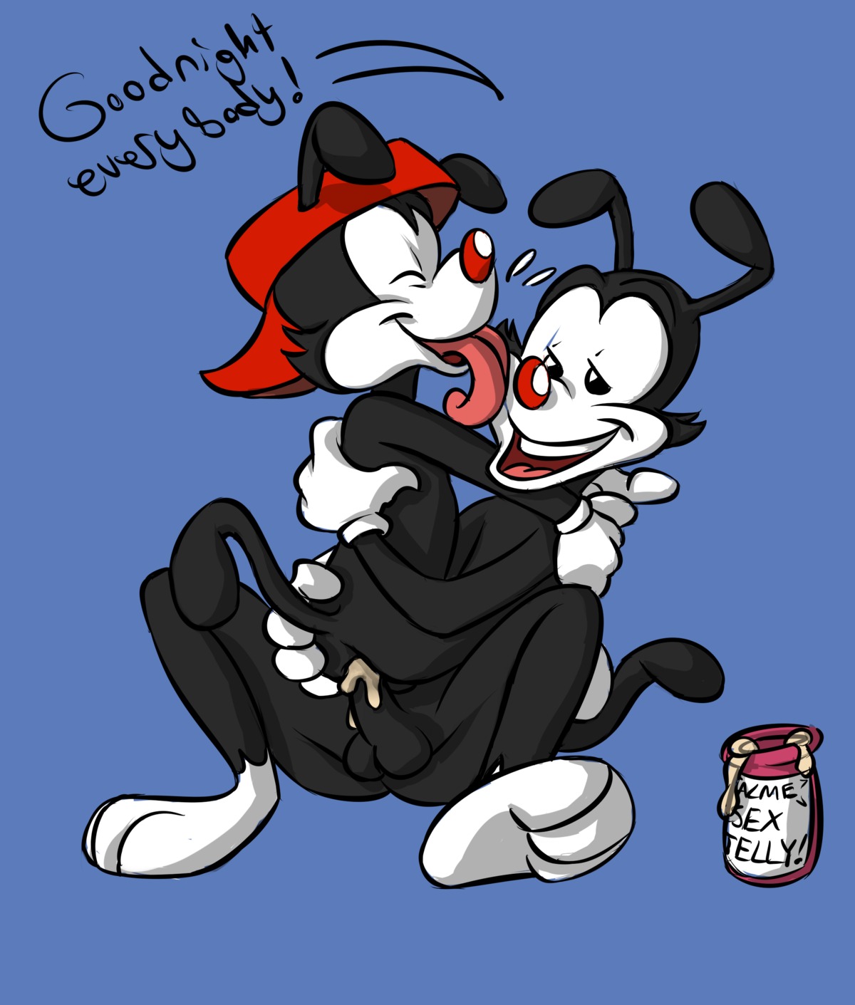 absurd_res anal anal_penetration animaniacs anthro anthro_on_anthro anthro_penetrated anthro_penetrating anthro_penetrating_anthro balls blue_background brother_(lore) brother_penetrating_brother brothers_(lore) butt butt_grab clothing duo e621 erection eyes_closed from_front_position genitals hand_on_butt hat headgear headwear hi_res incest_(lore) inkblot intraspecies licking male male/male male_on_bottom male_on_top male_penetrated male_penetrating male_penetrating_male mammal mastery_position nude on_bottom on_top penetration penile penile_penetration penis penis_in_ass rear_view red_clothing red_hat red_headwear red_nose sex shota sibling_(lore) simple_background sitting straddling therabbitd tongue tongue_out wakko_warner warner_brothers yakko_warner young young_anthro