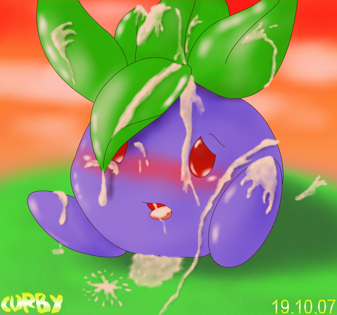 2007 blush cum curby female mouth_open oddish pokemon red_eyes rule34 tongue