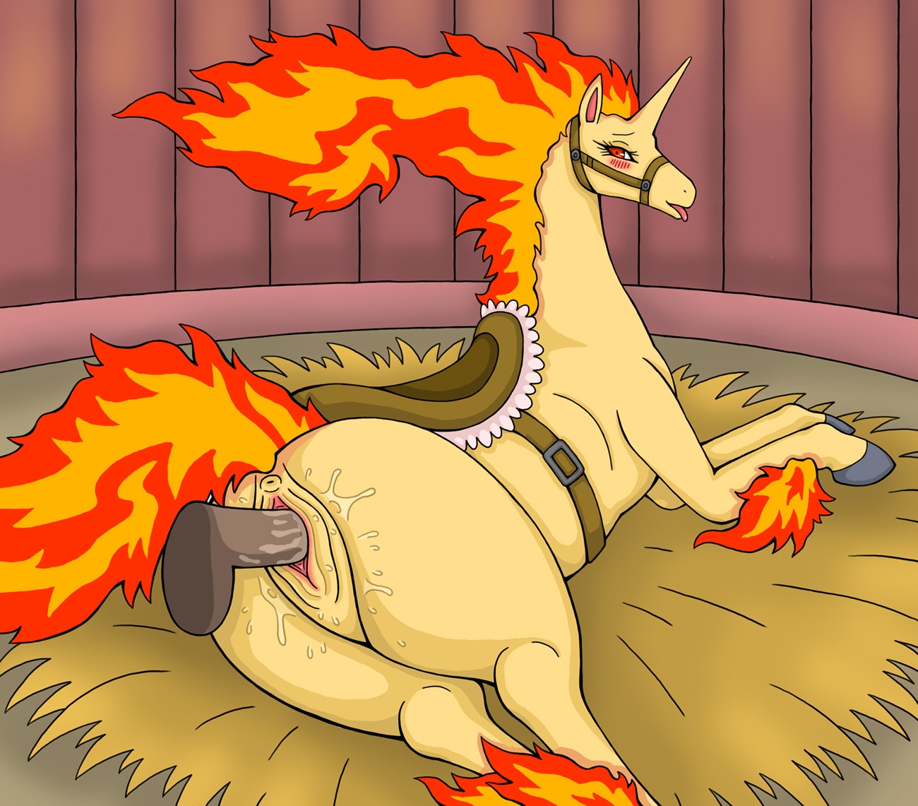 anus blush dildo disembodied_penis duo e621 equid equine erection fang_asian female female_focus feral fire flaming_hair flaming_mane flaming_tail generation_1_pokemon genitals horn lying male male/female mammal nintendo on_side penetration penis pokemon pokemon_(species) pseudo_hair pseudo_mane rapidash red_eyes sex sex_toy solo_focus tail tongue tongue_out vaginal