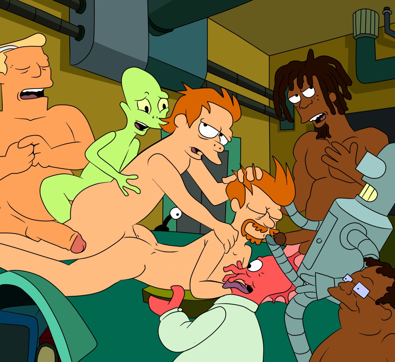 1_eye 20th_century_fox 20th_century_studios age_difference alien anal_penetration anal_sex being_watched bender_bending_rodriguez black_skin blonde_hair brown_hair closed_eyes crab_claw cubert_farnsworth dark-skinned_male dark_skin dreadlocks dwight_conrad erection father_and_son fellatio foreskin fox_corporation fuck_and_suck futurama gay gay_sex glasses green_skin group_sex half-erect hand_on_head hermes_conrad holding_head human interspecies iyumiblue john_a._zoidberg kif_kroker labcoat large_penis licking looking_at_viewer lying_on_person lying_on_stomach male male_only mantrain matt_groening multiple_males multiple_penises nibbler nude oral_sex orange_hair orgy penis philip_j_fry red_skin retracted_foreskin robot rule34 suck_and_fuck sucking the_curiosity_company tongue tongue_out uncircumcised voyeur yaoi zapp_brannigan