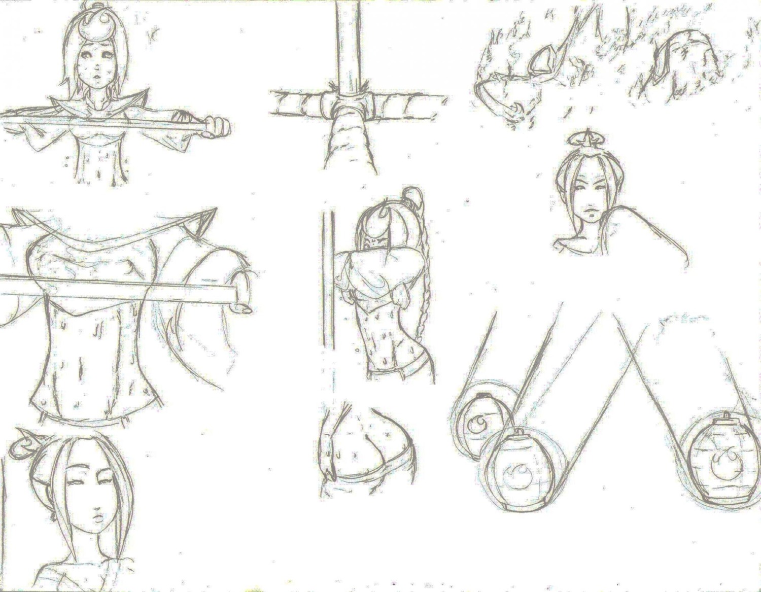avatar_the_last_airbender azula breasts clothing female monochrome rule34 sketch sketch_page small_breasts smooth_skin tagme travis_green ty_lee