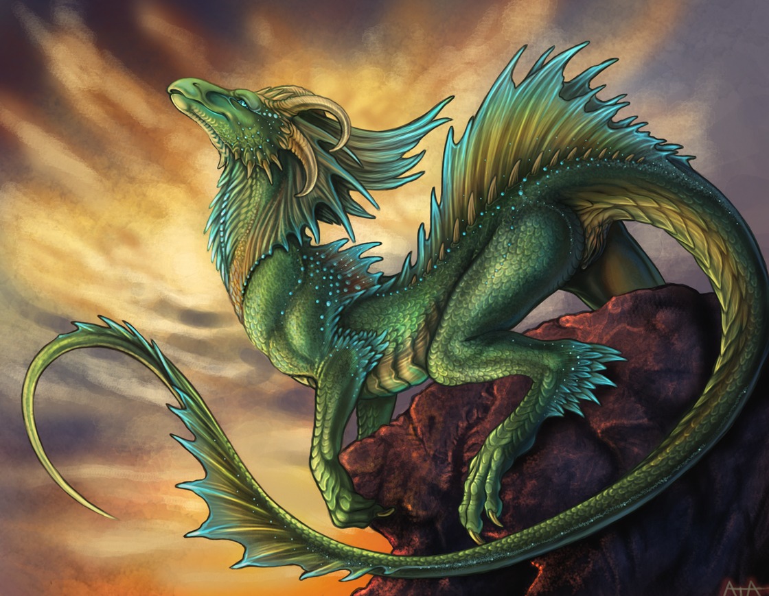 2010 anus butt claws dragon e621 female feral genitals green_body green_scales horn mythological_creature mythological_scalie mythology nude outcrop presenting presenting_hindquarters rock rukis scales scalie simple_background solo tail vulva