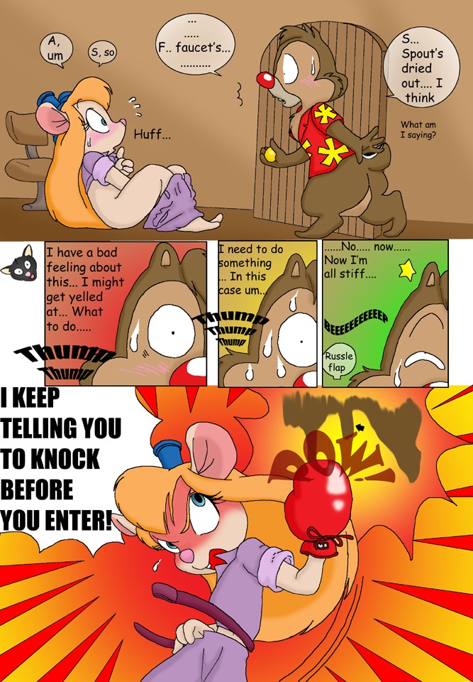 anthro chip_'n_dale_rescue_rangers chipmunk comic dale disney female gadget_hackwrench mouse rodent rule34 squirrel