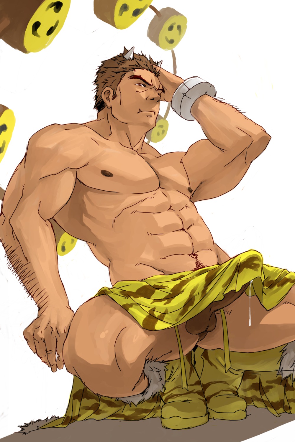 abs bara deity gomtang japanese_mythology male male_only mythology public_domain raijin rule34 solo tagme yaoi